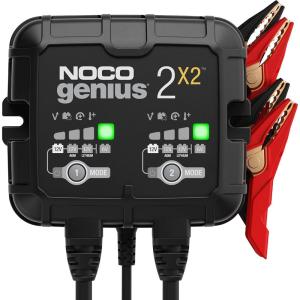 imageNOCO GENIUS2X2 4A 2Bank Smart Battery Charger 2ABank  6V12V Automatic Maintainer Trickle Charger ampamp Desulfator with Overcharge Protection ampamp Temperature Compensation  For LeadAcid ampamp Lithium4A 2A per Bank